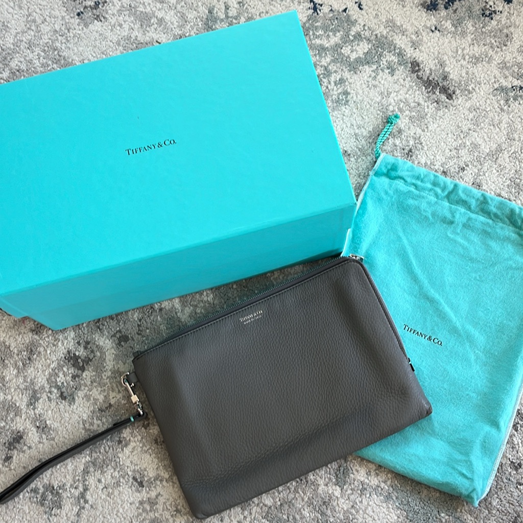 Tiffany & Co Leather Zip Clutch